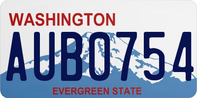 WA license plate AUB0754
