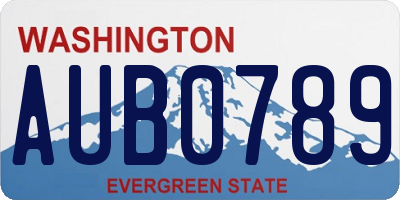 WA license plate AUB0789
