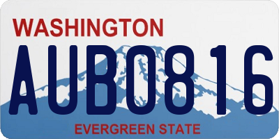 WA license plate AUB0816