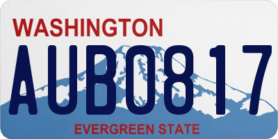 WA license plate AUB0817