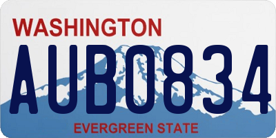 WA license plate AUB0834