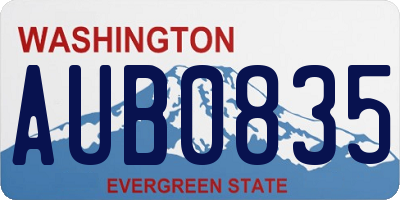 WA license plate AUB0835