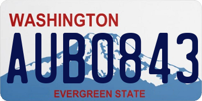 WA license plate AUB0843