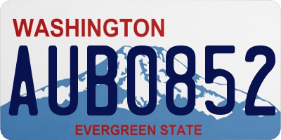 WA license plate AUB0852