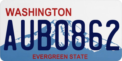 WA license plate AUB0862
