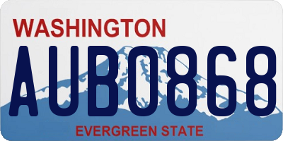 WA license plate AUB0868
