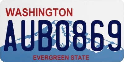 WA license plate AUB0869