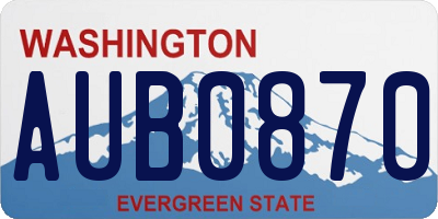 WA license plate AUB0870