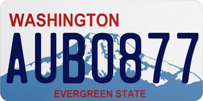 WA license plate AUB0877