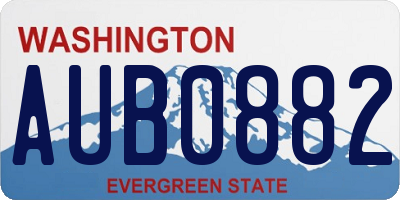 WA license plate AUB0882