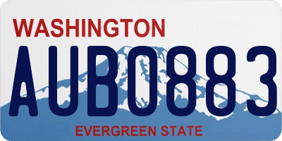 WA license plate AUB0883