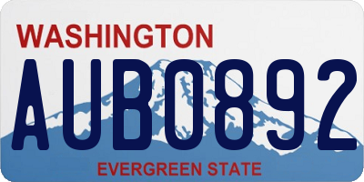 WA license plate AUB0892