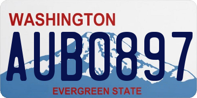 WA license plate AUB0897