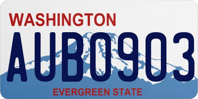 WA license plate AUB0903