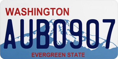 WA license plate AUB0907