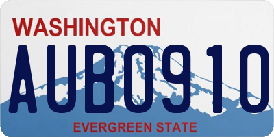 WA license plate AUB0910