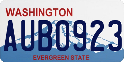 WA license plate AUB0923
