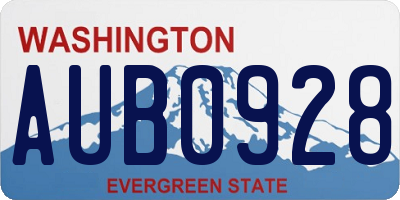 WA license plate AUB0928