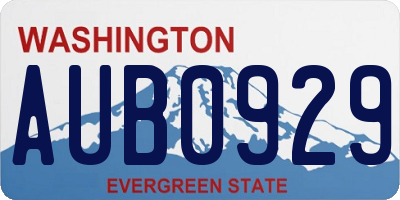 WA license plate AUB0929