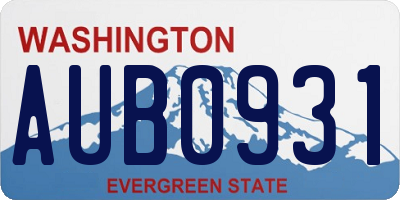 WA license plate AUB0931