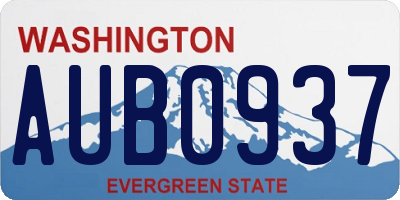 WA license plate AUB0937