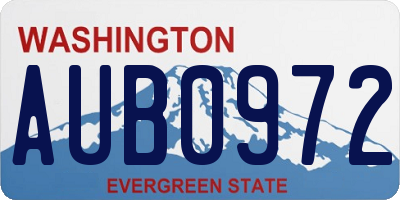 WA license plate AUB0972