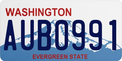 WA license plate AUB0991