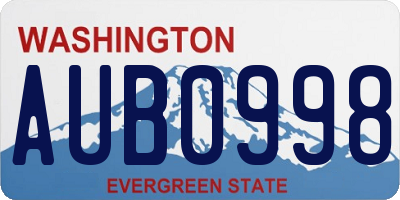 WA license plate AUB0998