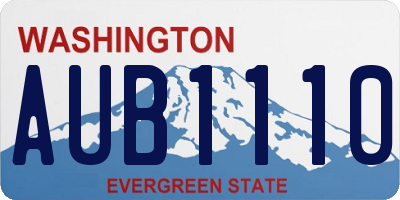 WA license plate AUB1110