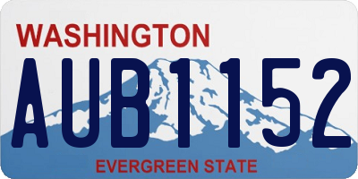WA license plate AUB1152