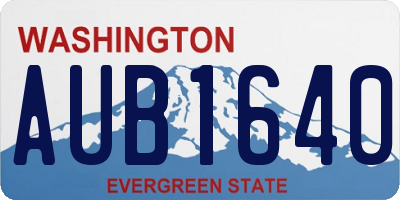 WA license plate AUB1640