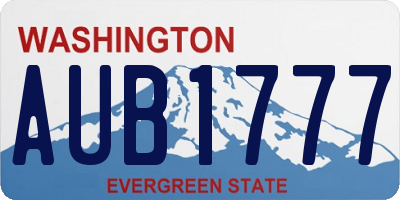 WA license plate AUB1777