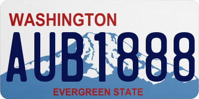 WA license plate AUB1888