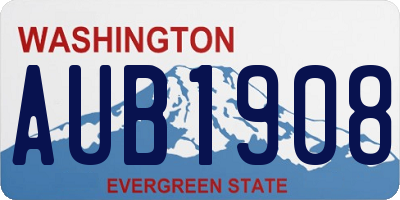 WA license plate AUB1908