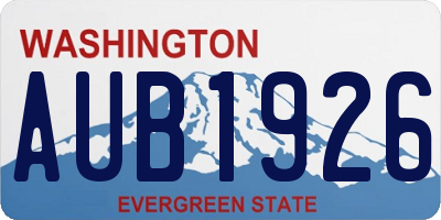 WA license plate AUB1926