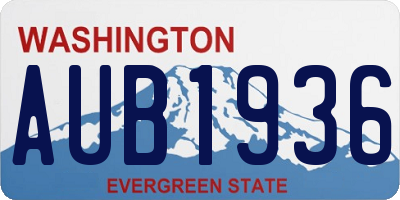 WA license plate AUB1936