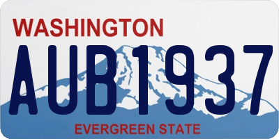 WA license plate AUB1937