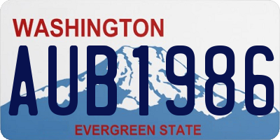 WA license plate AUB1986