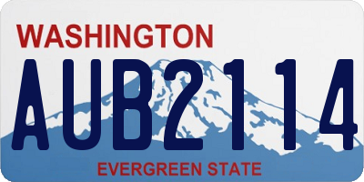 WA license plate AUB2114