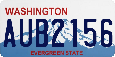 WA license plate AUB2156
