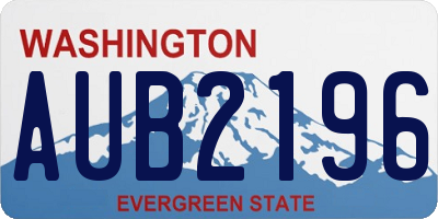 WA license plate AUB2196