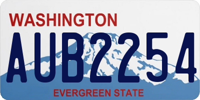 WA license plate AUB2254