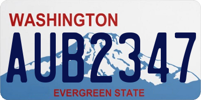 WA license plate AUB2347