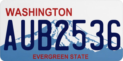WA license plate AUB2536