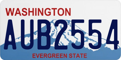 WA license plate AUB2554