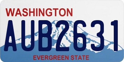 WA license plate AUB2631