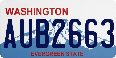 WA license plate AUB2663