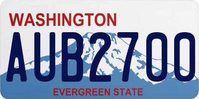 WA license plate AUB2700