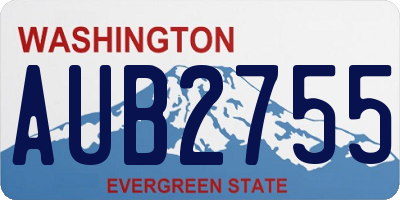 WA license plate AUB2755