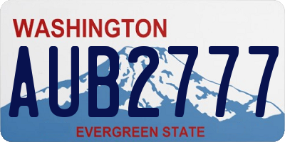 WA license plate AUB2777